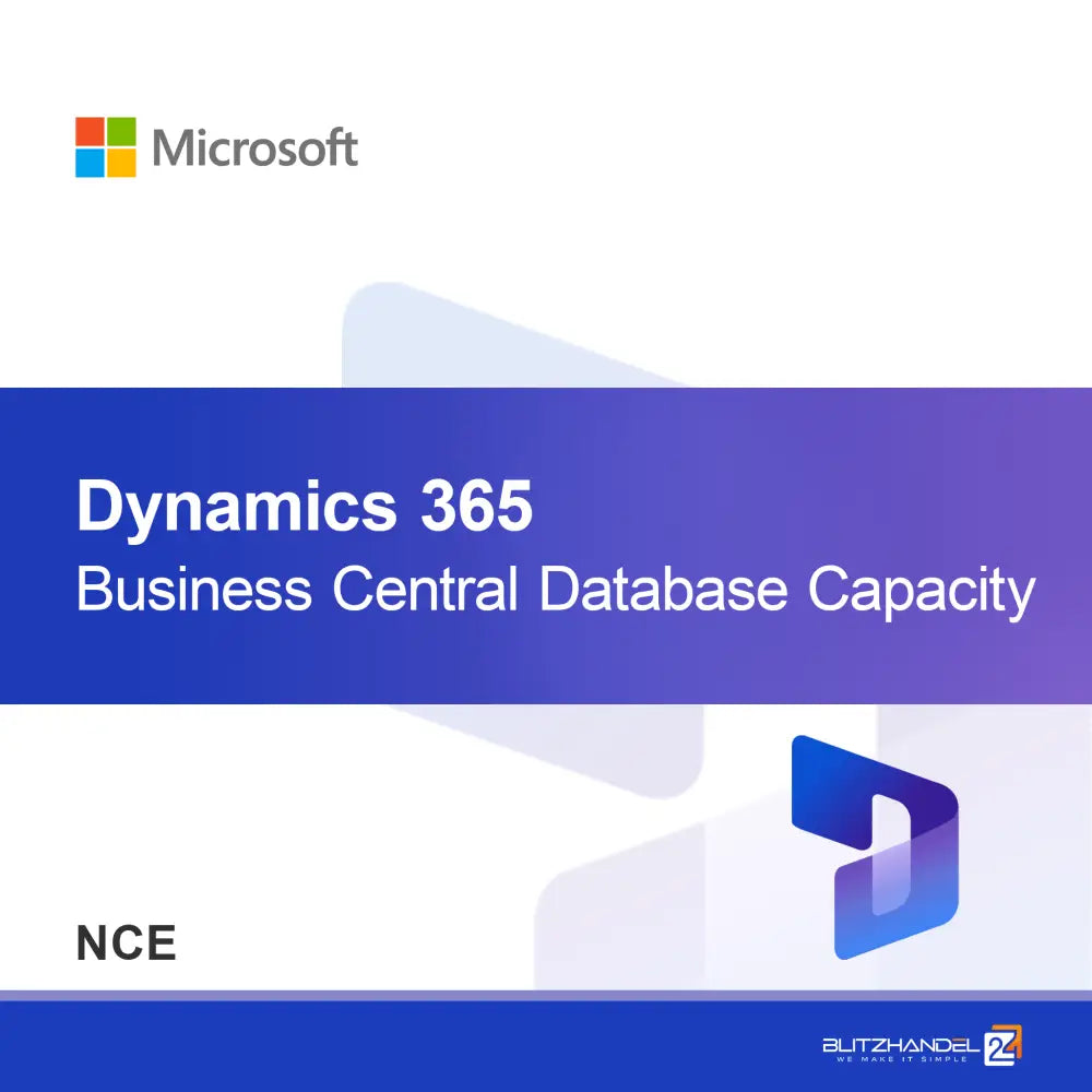 Presežek kapacitete baze podatkov Dynamics 365 Business Central (NCE)